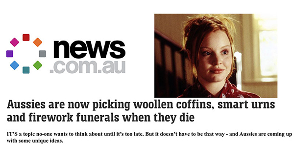 Aussies are now picking woollen coffins, smart urns and firework funerals when they die